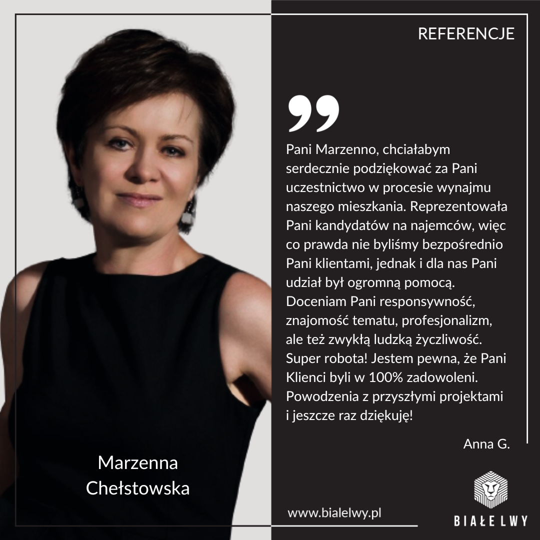 Referencje Marzenna Chełstowska nieruchomości polecenie